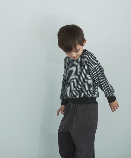 riziere（リジェール）の「ブロックチェックニットソートップス（ニット/セーター・キッズ・ブラック/ブラウン・90/100/110/120/130/140/150）」の5枚目の写真