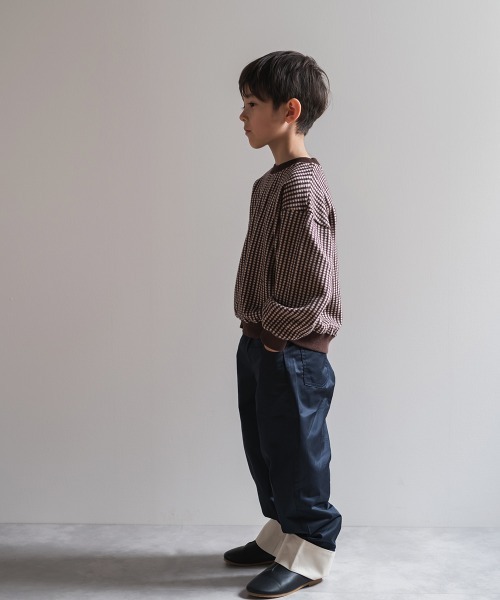 riziere（リジェール）の「ブロックチェックニットソートップス（ニット/セーター・キッズ・ブラック/ブラウン・90/100/110/120/130/140/150）」の11枚目の写真