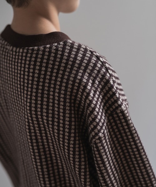 riziere（リジェール）の「ブロックチェックニットソートップス（ニット/セーター・キッズ・ブラック/ブラウン・90/100/110/120/130/140/150）」の12枚目の写真