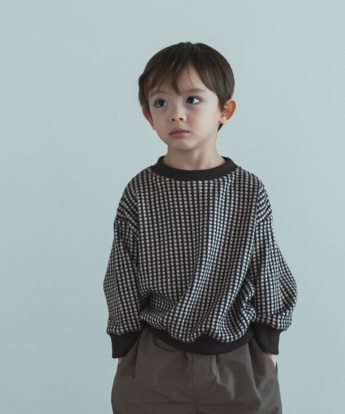 riziere（リジェール）の「ブロックチェックニットソートップス（ニット/セーター・キッズ・ブラック/ブラウン・90/100/110/120/130/140/150）」の13枚目の写真