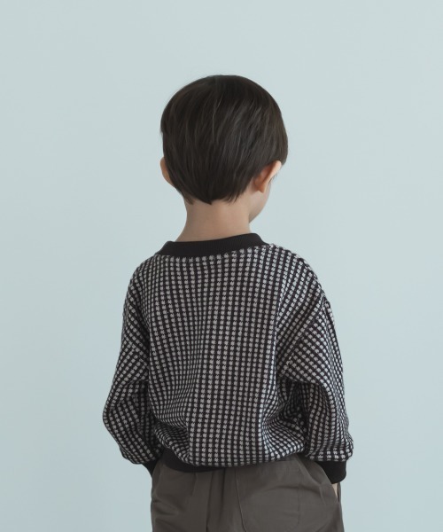 riziere（リジェール）の「ブロックチェックニットソートップス（ニット/セーター・キッズ・ブラック/ブラウン・90/100/110/120/130/140/150）」の15枚目の写真