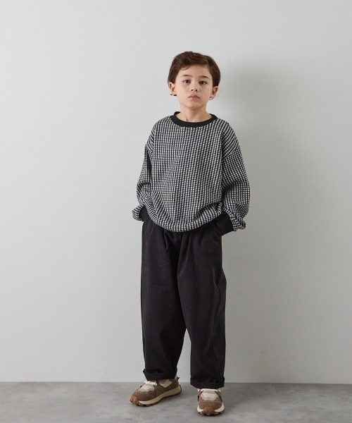 riziere（リジェール）の「ブロックチェックニットソートップス（ニット/セーター・キッズ・ブラック/ブラウン・90/100/110/120/130/140/150）」の19枚目の写真