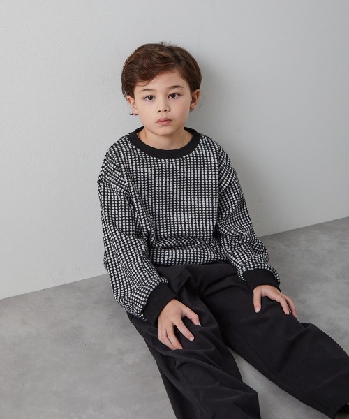 riziere（リジェール）の「ブロックチェックニットソートップス（ニット/セーター・キッズ・ブラック/ブラウン・90/100/110/120/130/140/150）」の21枚目の写真