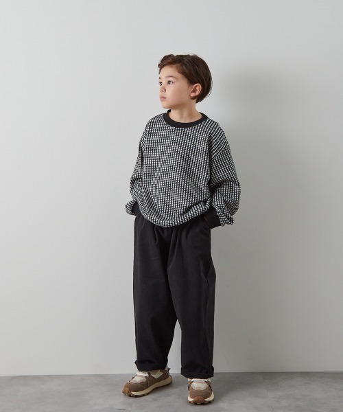 riziere（リジェール）の「ブロックチェックニットソートップス（ニット/セーター・キッズ・ブラック/ブラウン・90/100/110/120/130/140/150）」の22枚目の写真