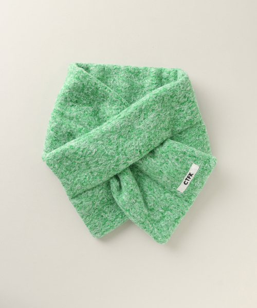 CONTROL FREAK / CTFK（コントロールフリーク）の「【CONTROL FREAK/コントロールフリーク】ブークレーダウンフ風マフラー（マフラー・レディース・グリーン/ホワイト・FREE）」の2枚目の写真