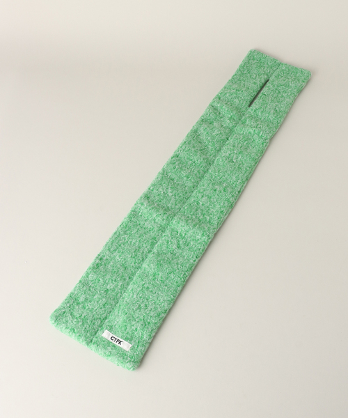 CONTROL FREAK / CTFK（コントロールフリーク）の「【CONTROL FREAK/コントロールフリーク】ブークレーダウンフ風マフラー（マフラー・レディース・グリーン/ホワイト・FREE）」の3枚目の写真