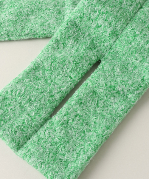 CONTROL FREAK / CTFK（コントロールフリーク）の「【CONTROL FREAK/コントロールフリーク】ブークレーダウンフ風マフラー（マフラー・レディース・グリーン/ホワイト・FREE）」の6枚目の写真