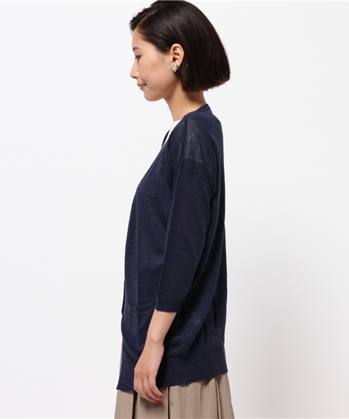 ikka（イッカ）の「14GハイツイストVカーディガン（カーディガン/ボレロ・レディース・ベージュ/オフホワイト/ブルー・FREE）」の5枚目の写真