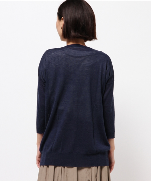 ikka（イッカ）の「14GハイツイストVカーディガン（カーディガン/ボレロ・レディース・ベージュ/オフホワイト/ブルー・FREE）」の6枚目の写真