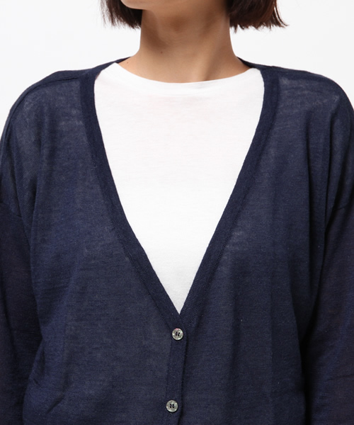 ikka（イッカ）の「14GハイツイストVカーディガン（カーディガン/ボレロ・レディース・ベージュ/オフホワイト/ブルー・FREE）」の8枚目の写真