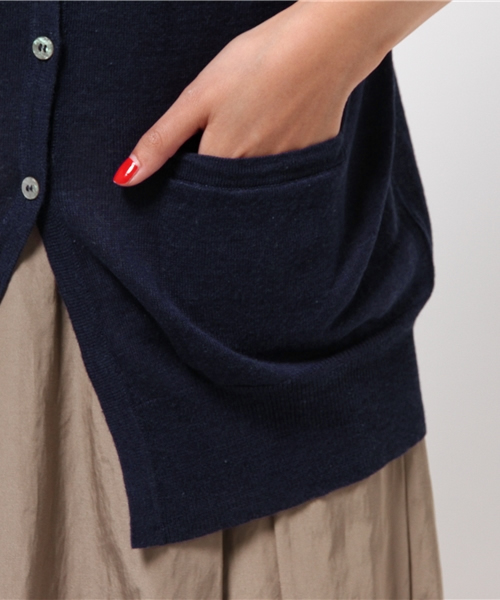 ikka（イッカ）の「14GハイツイストVカーディガン（カーディガン/ボレロ・レディース・ベージュ/オフホワイト/ブルー・FREE）」の10枚目の写真