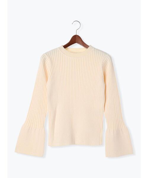 Te chichi（テチチ）の「配色リブフレアスリーブニット（ニット/セーター・レディース・オフホワイト/ブルー/チャコールグレー・F）」の15枚目の写真