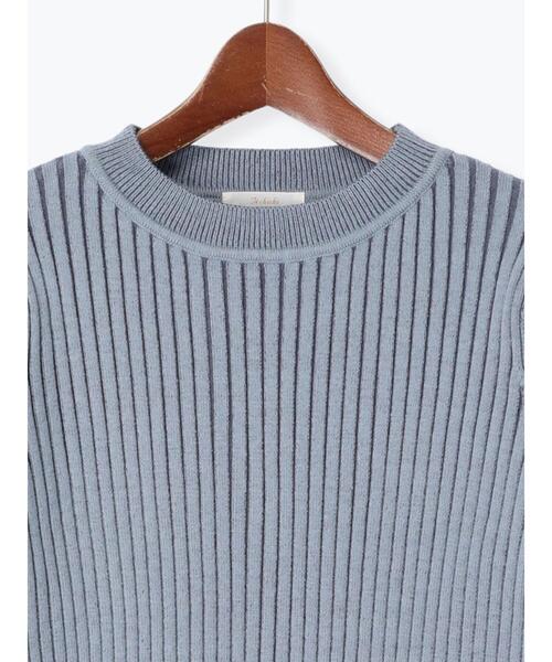 Te chichi（テチチ）の「配色リブフレアスリーブニット（ニット/セーター・レディース・オフホワイト/ブルー/チャコールグレー・F）」の19枚目の写真