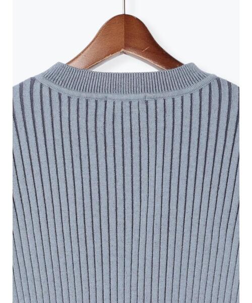 Te chichi（テチチ）の「配色リブフレアスリーブニット（ニット/セーター・レディース・オフホワイト/ブルー/チャコールグレー・F）」の22枚目の写真