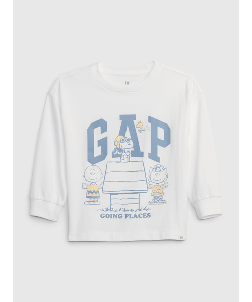 GAP(ギャップ)の「ピーナッツ グラフィックTシャツ (幼児)(Tシャツ/カットソー・キッズ・ホワイト/パープル・5 YRS/12-18M/18-24M/6-12M/3 YRS/2 YRS/4 YRS/3-6M)」の1枚目の写真