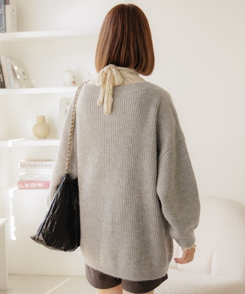 flower(フラワー)の「グリッターニットワンピース(ワンピース・レディース・グレー/アイボリー・FREE)」の3枚目の写真