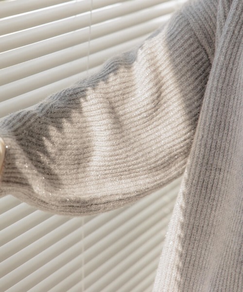 flower(フラワー)の「グリッターニットワンピース(ワンピース・レディース・グレー/アイボリー・FREE)」の7枚目の写真