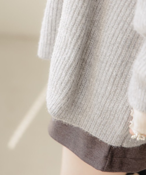 flower(フラワー)の「グリッターニットワンピース(ワンピース・レディース・グレー/アイボリー・FREE)」の9枚目の写真