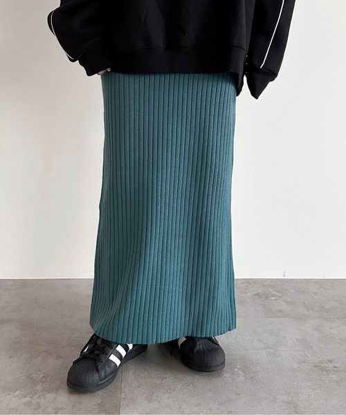 apres jour mignon(アプレジュールミニョン)の「リブニットスカート【ZOZOTOWN限定アイテム】(スカート・レディース・グレイッシュベージュ/ブラック/レッド/ブルー/チャコールグレー/ダークブラウン/アイボリー・MEDIUM/X-LARGE/SMALL)」の16枚目の写真