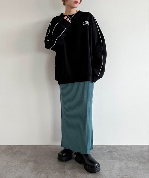 apres jour mignon(アプレジュールミニョン)の「リブニットスカート【ZOZOTOWN限定アイテム】(スカート・レディース・グレイッシュベージュ/ブラック/レッド/ブルー/チャコールグレー/ダークブラウン/アイボリー・MEDIUM/X-LARGE/SMALL)」の14枚目の写真