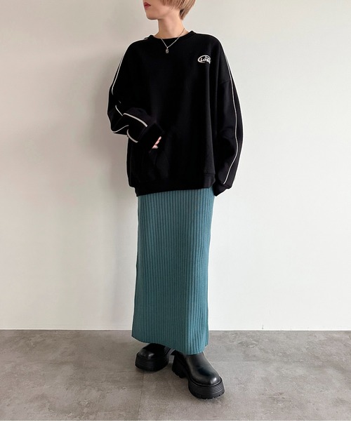 apres jour mignon(アプレジュールミニョン)の「リブニットスカート【ZOZOTOWN限定アイテム】(スカート・レディース・グレイッシュベージュ/ブラック/レッド/ブルー/チャコールグレー/ダークブラウン/アイボリー・MEDIUM/X-LARGE/SMALL)」の17枚目の写真