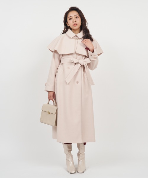 セール】ビットケープ付2wayロングコート（ダウンジャケット/コート