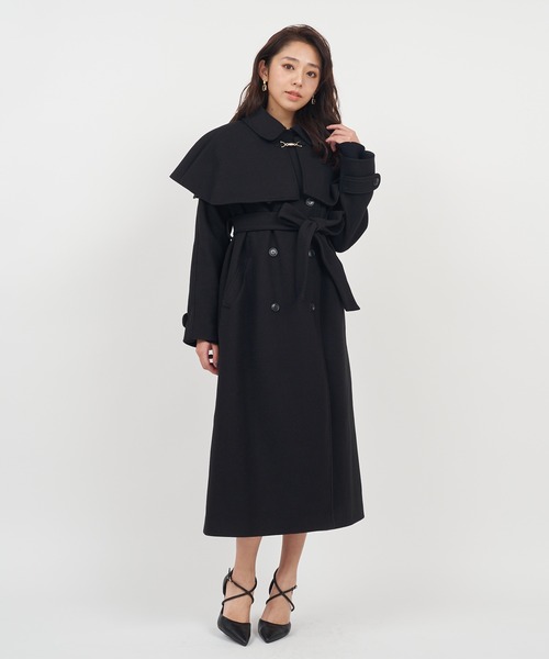 セール】ビットケープ付2wayロングコート（ダウンジャケット/コート