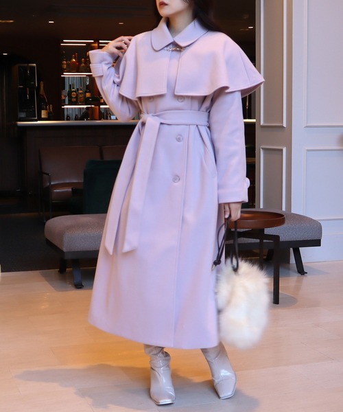 セール】ビットケープ付2wayロングコート（ダウンジャケット/コート