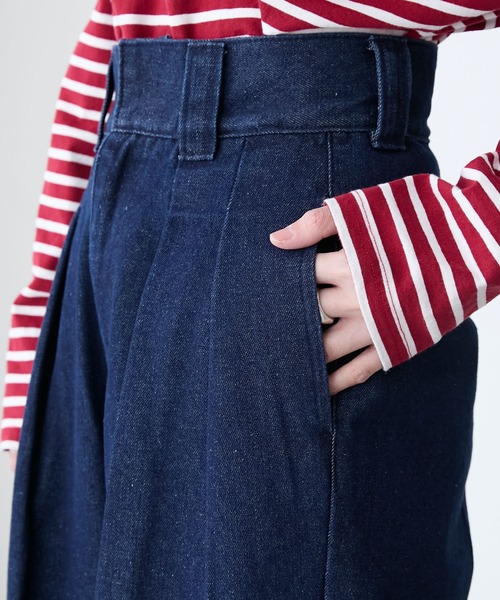 BONLECILL(ボンルシール)の「センタープレス2タックデニムスラックス(デニムパンツ・レディース・ブルー系1/ネイビー/ブラック・M/S/L)」の13枚目の写真