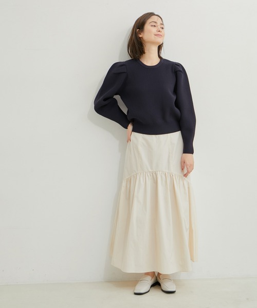 LE CERCLE par rope'（ルセルクルパーロペ）の「ボリュームクロップドプルオーバー（ニット/セーター・レディース・ネイビー/ターコイズブルー/イエロー/ベージュ・FREE）」の12枚目の写真