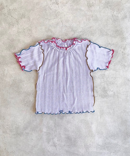 HOGAN RANCH WEAR(ホーガンランチウエア)の「メローリブハンソデカットソー(80~150cm)(Tシャツ/カットソー・キッズ・チャコール/ラベンダー/ライトグリーン・80/90/100/110/120/130/140/150)」の3枚目の写真