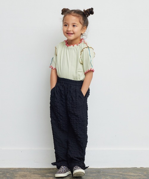 HOGAN RANCH WEAR(ホーガンランチウエア)の「メローリブハンソデカットソー(80~150cm)(Tシャツ/カットソー・キッズ・チャコール/ラベンダー/ライトグリーン・80/90/100/110/120/130/140/150)」の6枚目の写真