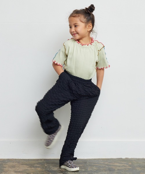 HOGAN RANCH WEAR(ホーガンランチウエア)の「メローリブハンソデカットソー(80~150cm)(Tシャツ/カットソー・キッズ・チャコール/ラベンダー/ライトグリーン・80/90/100/110/120/130/140/150)」の5枚目の写真