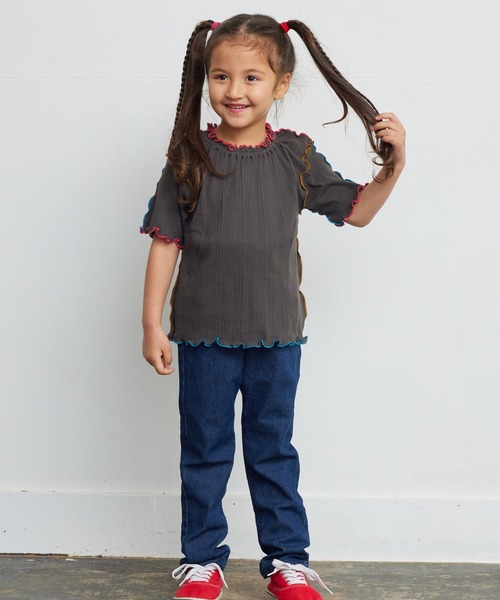 HOGAN RANCH WEAR(ホーガンランチウエア)の「メローリブハンソデカットソー(80~150cm)(Tシャツ/カットソー・キッズ・チャコール/ラベンダー/ライトグリーン・80/90/100/110/120/130/140/150)」の11枚目の写真