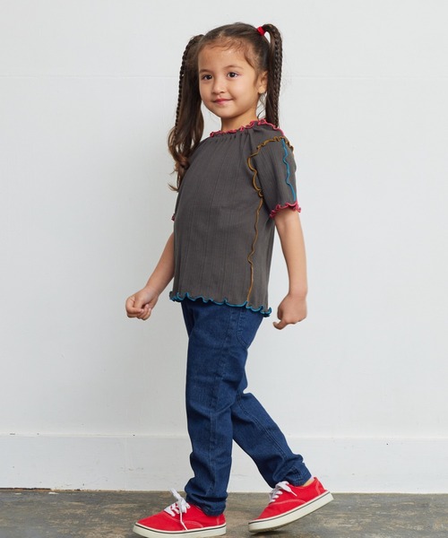 HOGAN RANCH WEAR(ホーガンランチウエア)の「メローリブハンソデカットソー(80~150cm)(Tシャツ/カットソー・キッズ・チャコール/ラベンダー/ライトグリーン・80/90/100/110/120/130/140/150)」の10枚目の写真