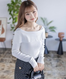 clear | オフショルデザイン長袖ニットトップス≪2024SS新作≫(ニット/セーター)