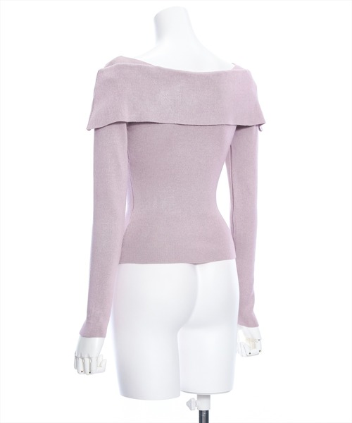 clear(クリア)の「オフショルデザイン長袖ニットトップス≪2024SS新作≫(ニット/セーター・レディース・ピンク/ブラック/オフホワイト・F)」の7枚目の写真
