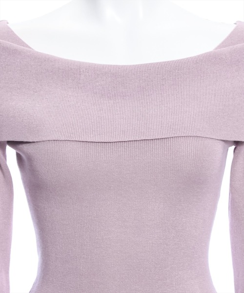 clear(クリア)の「オフショルデザイン長袖ニットトップス≪2024SS新作≫(ニット/セーター・レディース・ピンク/ブラック/オフホワイト・F)」の9枚目の写真