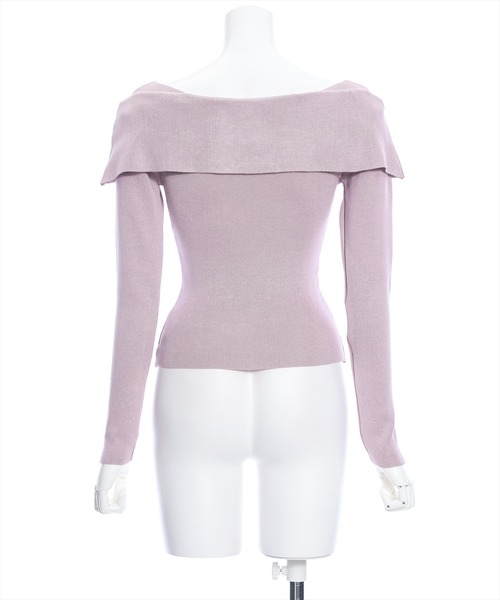 clear(クリア)の「オフショルデザイン長袖ニットトップス≪2024SS新作≫(ニット/セーター・レディース・ピンク/ブラック/オフホワイト・F)」の18枚目の写真