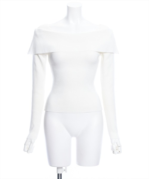 clear(クリア)の「オフショルデザイン長袖ニットトップス≪2024SS新作≫(ニット/セーター・レディース・ピンク/ブラック/オフホワイト・F)」の20枚目の写真