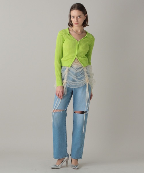 FOREVER 21（フォーエバー トゥエンティーワン）の「【2024SS】2WAYチュールキャミワンピース（ワンピース・レディース・グレー/ターコイズブルー/アイボリー/ブラック・FREE）」の6枚目の写真