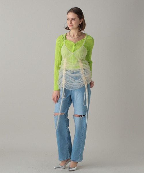 FOREVER 21（フォーエバー トゥエンティーワン）の「【2024SS】2WAYチュールキャミワンピース（ワンピース・レディース・グレー/ターコイズブルー/アイボリー/ブラック・FREE）」の10枚目の写真