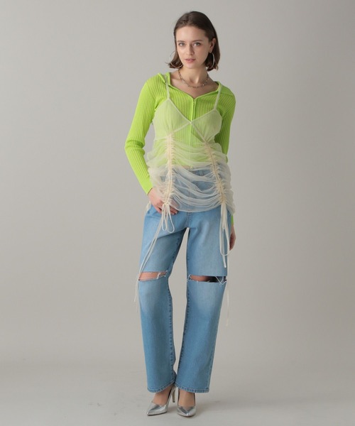 FOREVER 21（フォーエバー トゥエンティーワン）の「【2024SS】2WAYチュールキャミワンピース（ワンピース・レディース・グレー/ターコイズブルー/アイボリー/ブラック・FREE）」の11枚目の写真