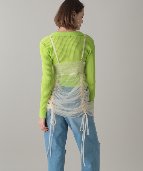 FOREVER 21（フォーエバー トゥエンティーワン）の「【2024SS】2WAYチュールキャミワンピース（ワンピース・レディース・グレー/ターコイズブルー/アイボリー/ブラック・FREE）」の14枚目の写真