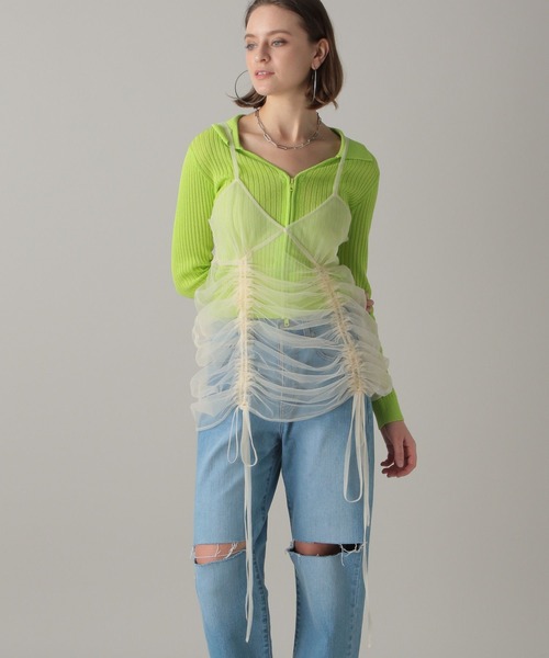 FOREVER 21（フォーエバー トゥエンティーワン）の「【2024SS】2WAYチュールキャミワンピース（ワンピース・レディース・グレー/ターコイズブルー/アイボリー/ブラック・FREE）」の15枚目の写真