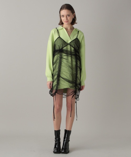 FOREVER 21（フォーエバー トゥエンティーワン）の「【2024SS】2WAYチュールキャミワンピース（ワンピース・レディース・グレー/ターコイズブルー/アイボリー/ブラック・FREE）」の16枚目の写真