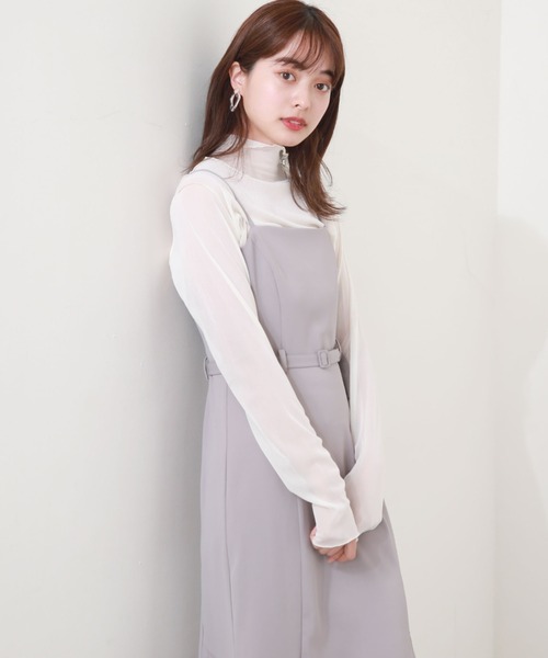 Cheek(チーク)の「サイドプリーツキャミワンピース(ワンピース・レディース・チャコールグレー/ブラック/モカ・MEDIUM)」の14枚目の写真