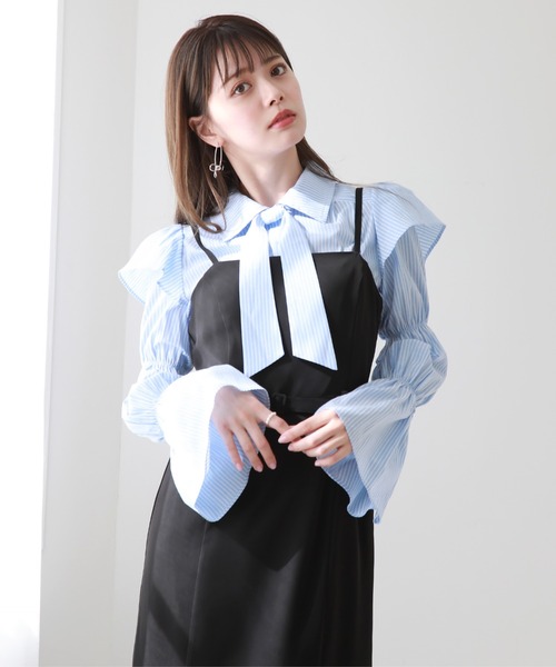 Cheek(チーク)の「サイドプリーツキャミワンピース(ワンピース・レディース・チャコールグレー/ブラック/モカ・MEDIUM)」の21枚目の写真