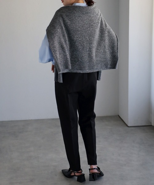 Bonjour Sagan(ボンジュールサガン)の「ハイウエストテーパードパンツ(その他パンツ・レディース・ライトベージュ/ブラック・FREE)」の9枚目の写真