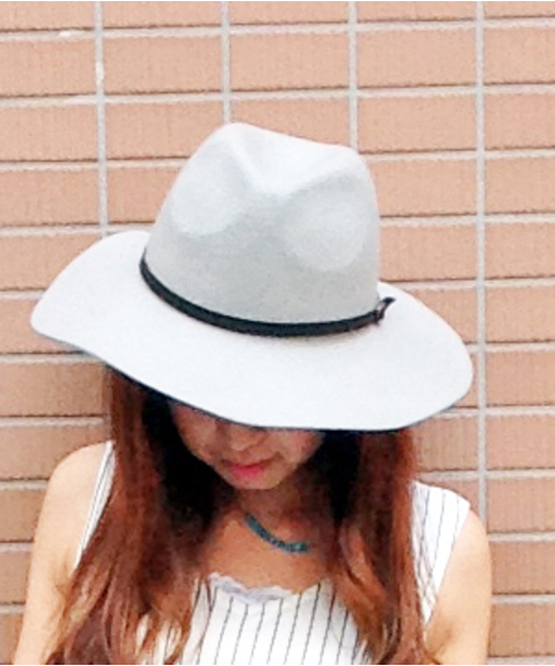 VENCEEXCHANGE（ヴァンスエクスチェンジ）の「フェルト中折れツバ広ハット（ハット・レディース・グレー/ベージュ/ブラック・FREE）」の2枚目の写真